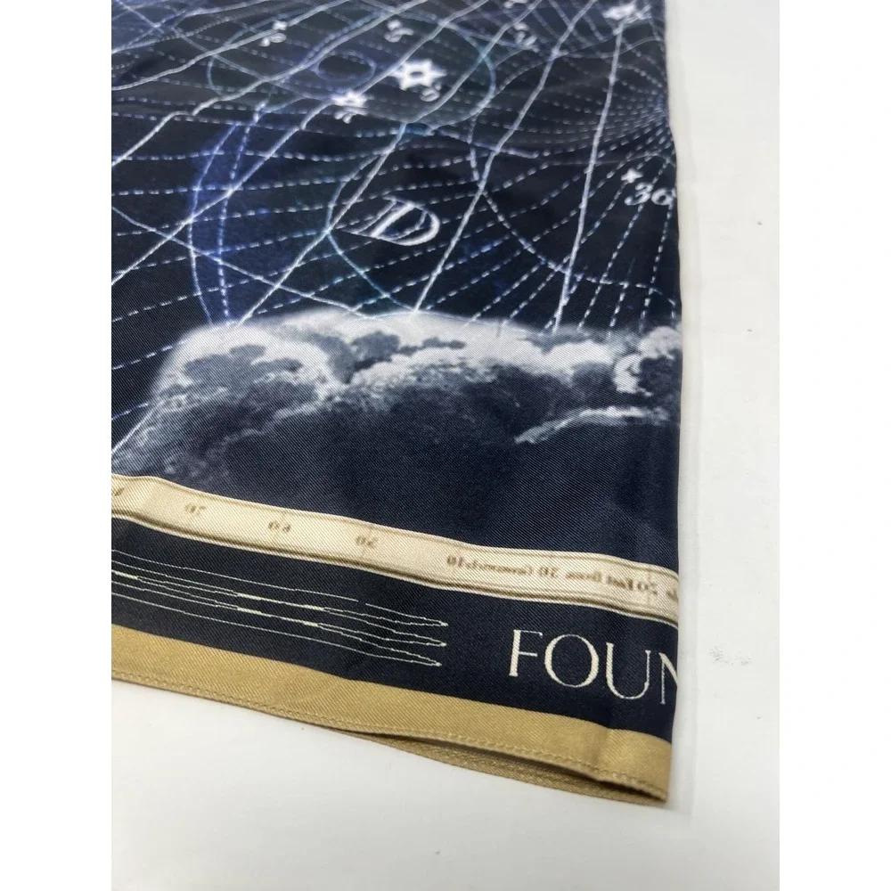 Foundre Large Square Silk‎ Scarf Magnitude Constellation Rare Designer 34.5